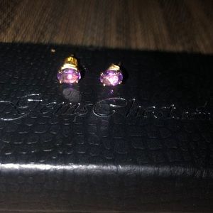 Amethyst stud earrings